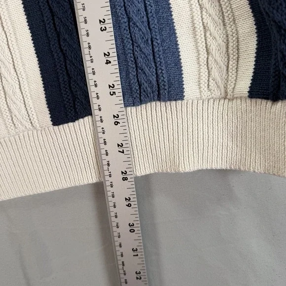 Vintage Grandpa Sweater Mens Medium Blue Cabe Knit 3D Knit Ozark Wilderness - Picture 9 of 10